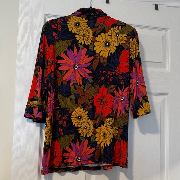 La Prestic Ouiston Floral Multicolor Blouse Women Size 4 (equivalent to an XL) - Picture 7 of 9
